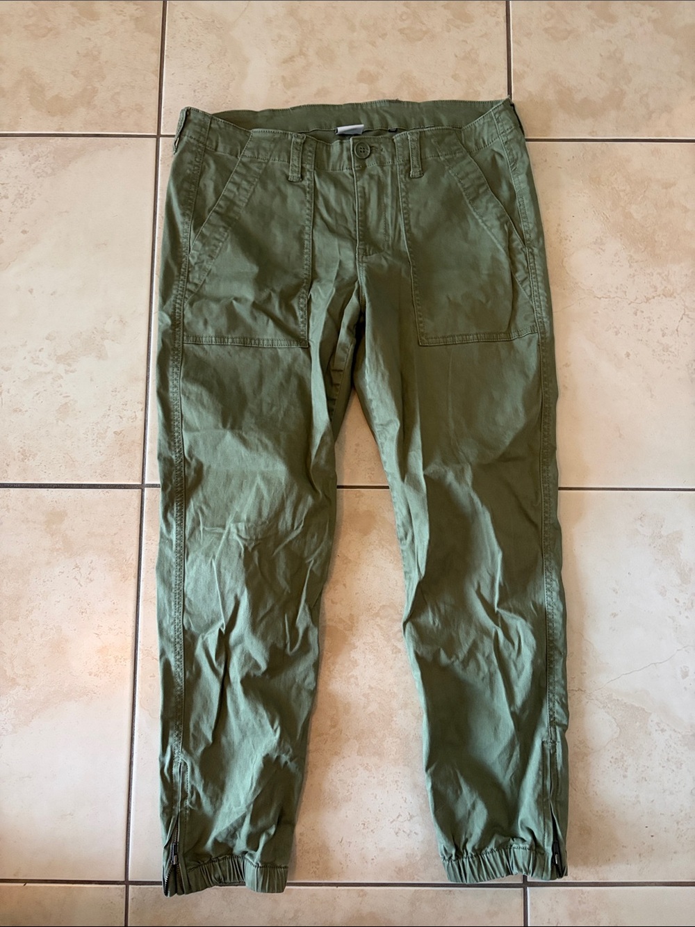 CAbi Olive Green Cargo Jogger Pants